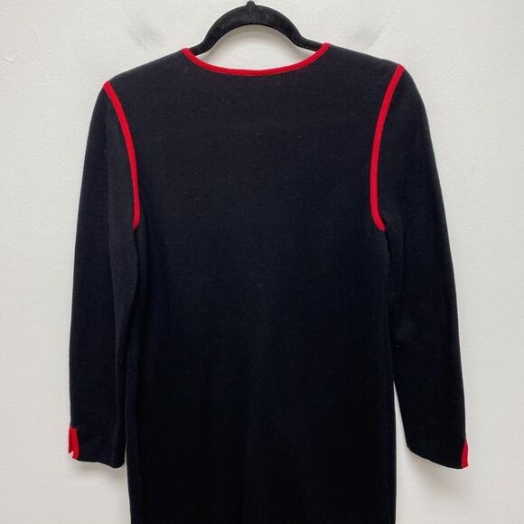 Chicos Womens Black Red Knit Stretch Hook Front Long Line Cardigan Sweater S - Picture 4 of 6